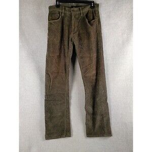 Calvin Klein Men's Corduroy Pants Size 32x32 Green/ Grey Relaxed Straight